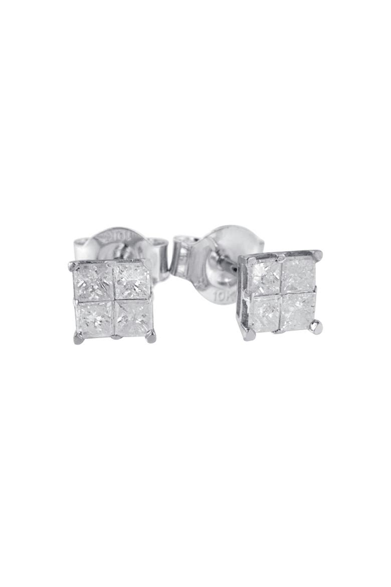 10K White Gold 5/8 Cttw Diamond Stud Earrings, Alternate, color, White