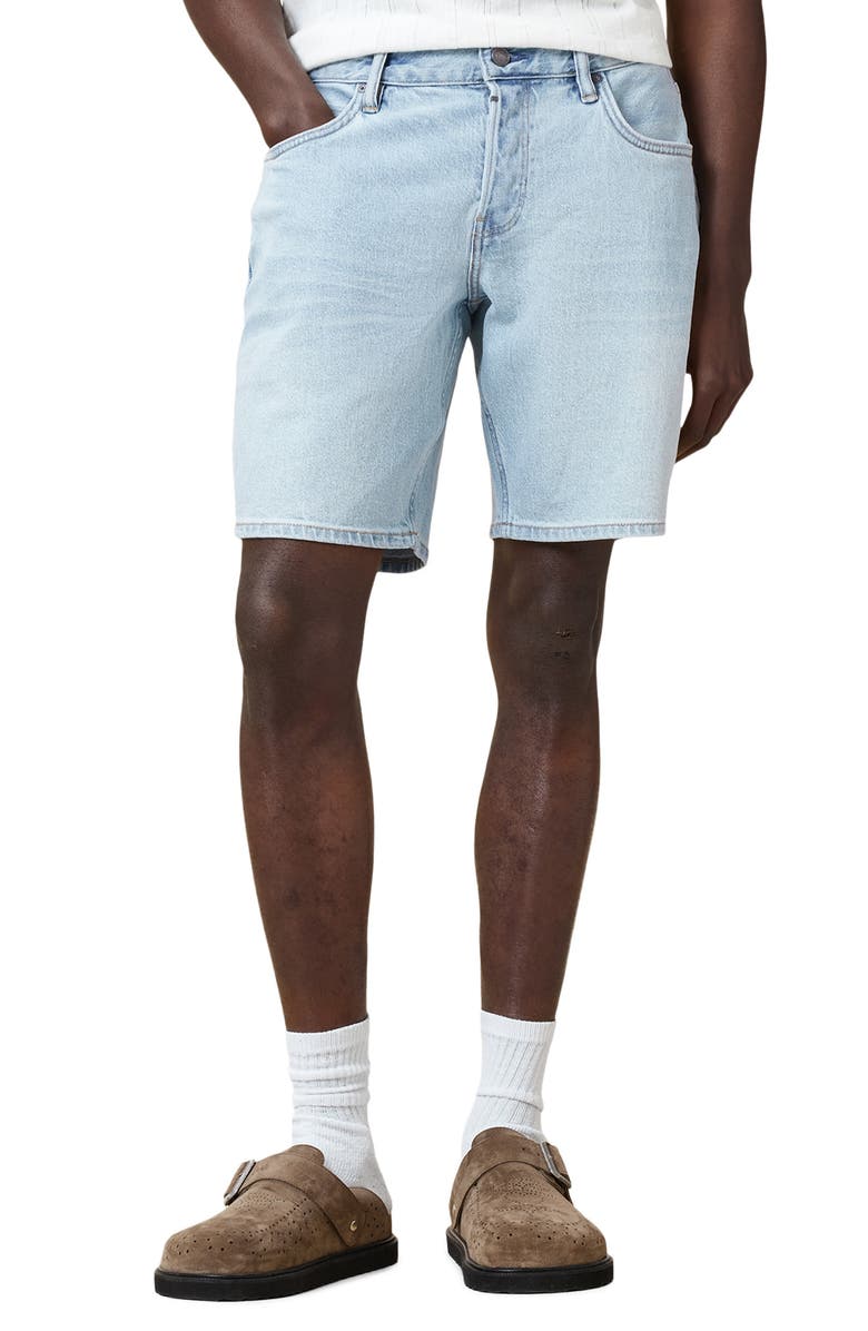 AllSaints Iggy Slim Fit Denim Shorts, Main, color, Light Indigo Blue