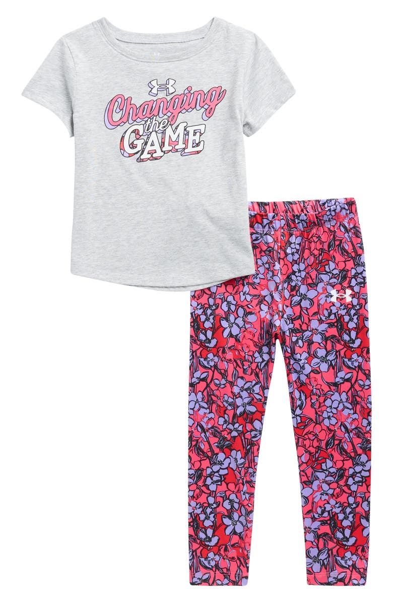 Under Armour Kids' UA Graphic Print T-Shirt & Legging Set, Main, color, Mod Gray