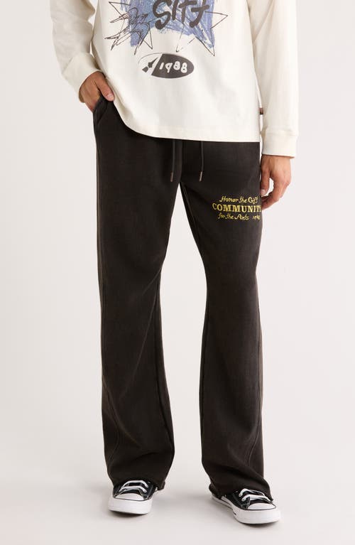 Honor The Gift Embroidered Flare Leg Sweatpants In Black