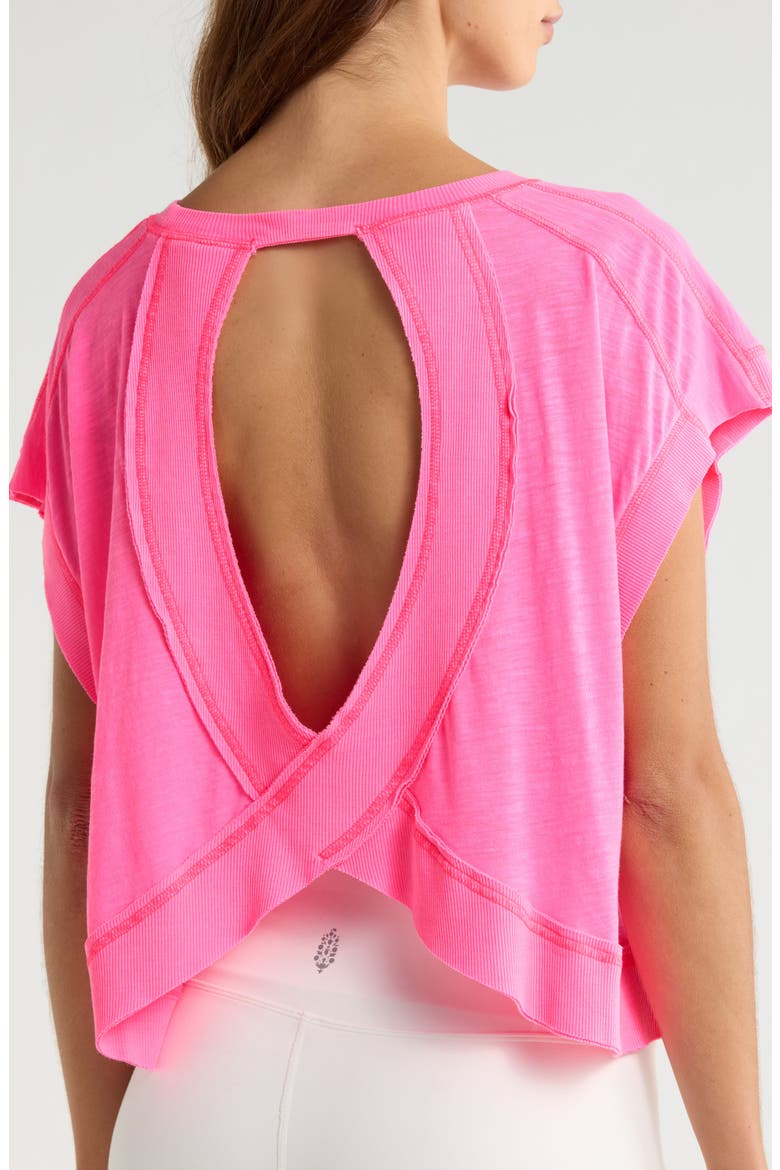 FP Movement My Tee Time Open Back T-Shirt, Alternate, color, HOT PINK