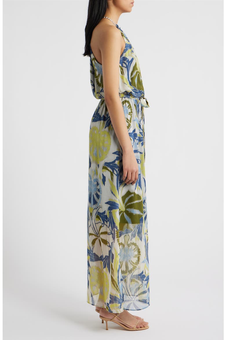 Floral Chain Neck Maxi Dress, Alternate, color, CREAM MULTI