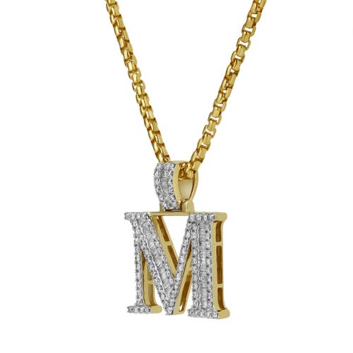 Luvmyjewelry M Initial Diamond Pendant 10k Yellow Gold In 10k Yellow Gold