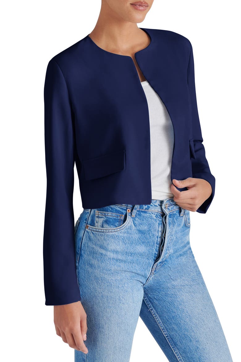 Serene Crop Blazer, Alternate, color, MARINE