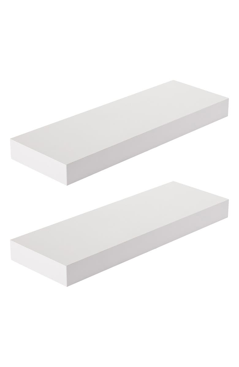 SORBUS Floating Shelves - Set of 2, Main, color, White