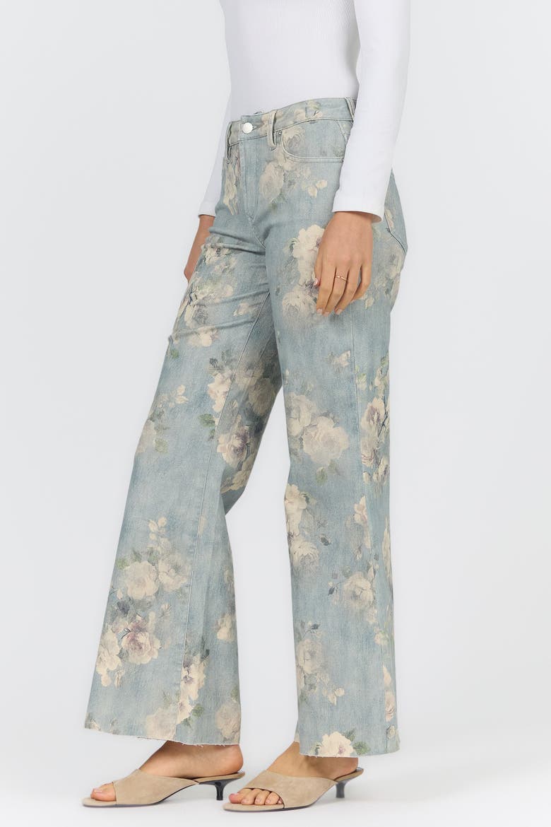 Micah Mid Rise Wide Leg Jeans, Alternate, color, Sea Glass Garden