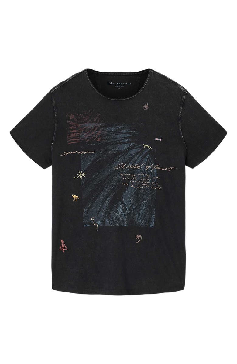 John Varvatos Wild Heart Raw Edge Graphic T-Shirt, Alternate, color, 