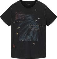 John Varvatos Wild Heart Raw Edge Graphic T-Shirt