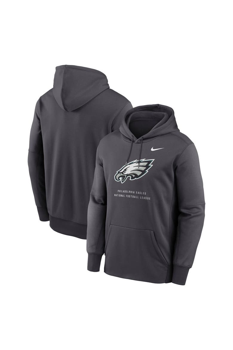 Men's Nike Charcoal Philadelphia Eagles Toss Sweep Therma-FIT Hoodie, Main, color, Charcoal
