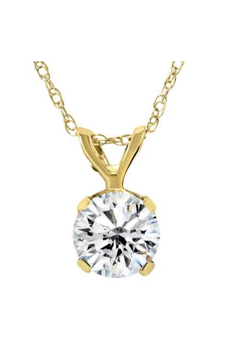 Bliss Diamond 1/5Ct Lab Grown Solitaire Diamond Pendant 14k Gold Necklace, Main, color, 14K Yellow Gold