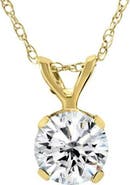 Bliss Diamond 1/5Ct Lab Grown Solitaire Diamond Pendant 14k Gold Necklace