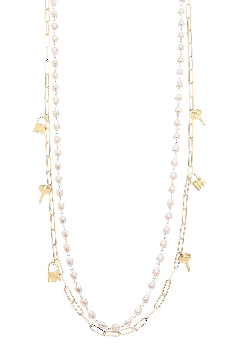 Juvell Layered Necklace, Main, color, Yellow