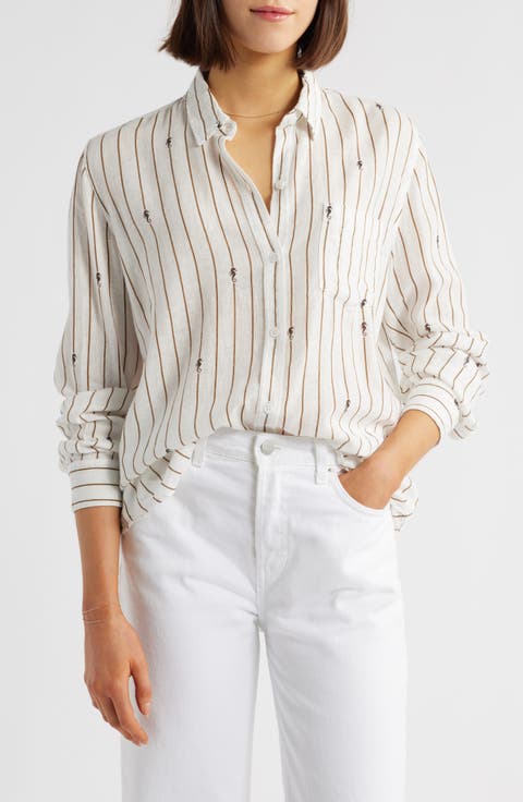 Charli Linen Blend Button-Up Shirt