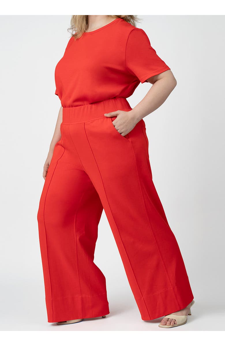 SEE ROSE GO CoolROSE Luxe Wide Leg Pant Plus Size, Main, color, Poppy