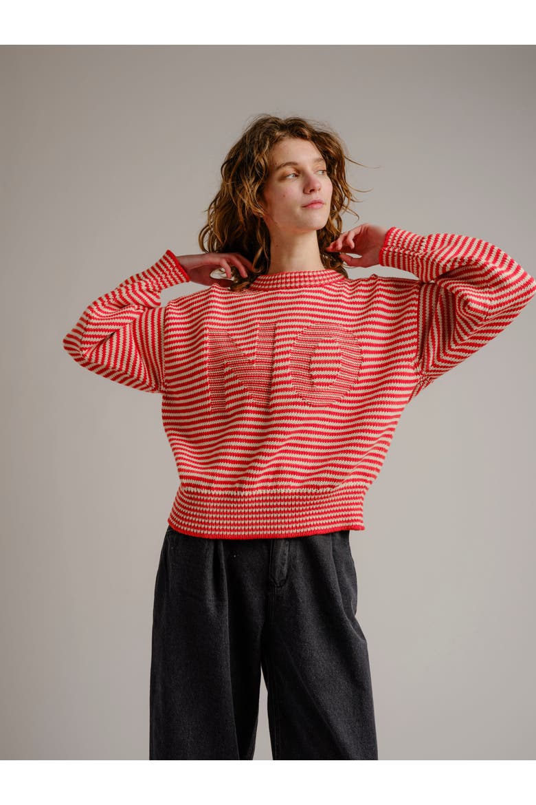 Garter No Pima Cotton Sweater, Main, color, Stop