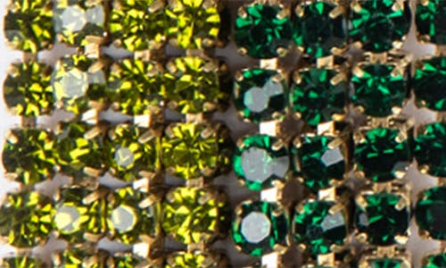 Deepa Gurnani Araya Crystal Linear Drop Earrings In Emerald