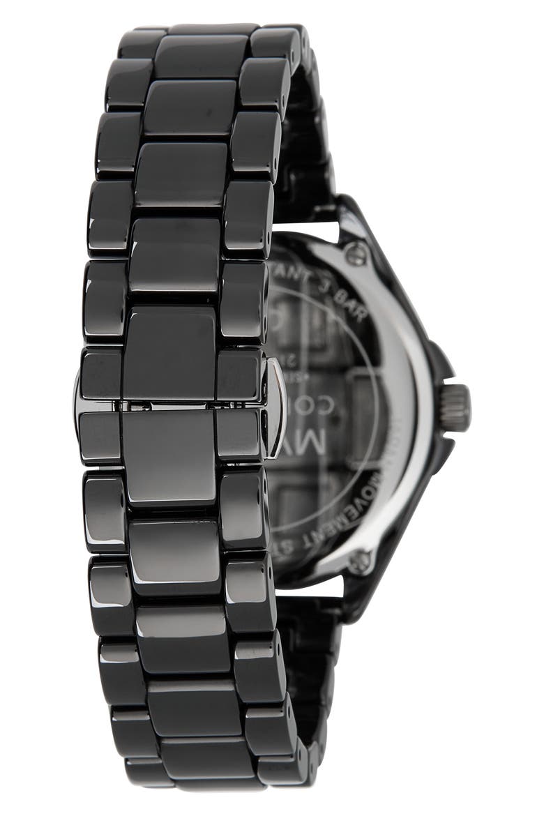 Coronada Ceramic Bracelet Watch, 36mm, Alternate, color, CORONADA BLACK