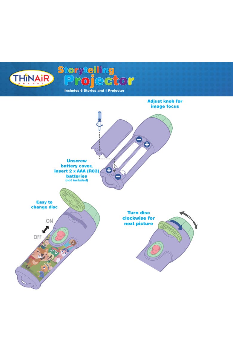 Playful Minds Storytelling Projector, 6 Stories, 12 Slides, Alternate, color,