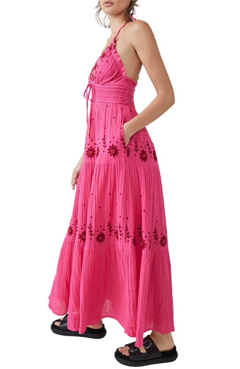 Free People Real Love Embroidered Tiered Maxi Sundress, Alternate, color, 