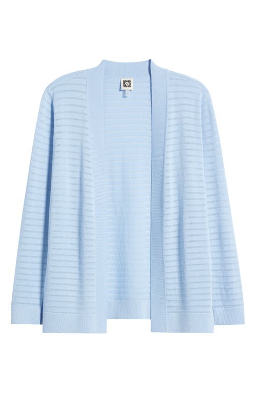 Anne Klein Sheer Stripe Cardigan In Surf Blue
