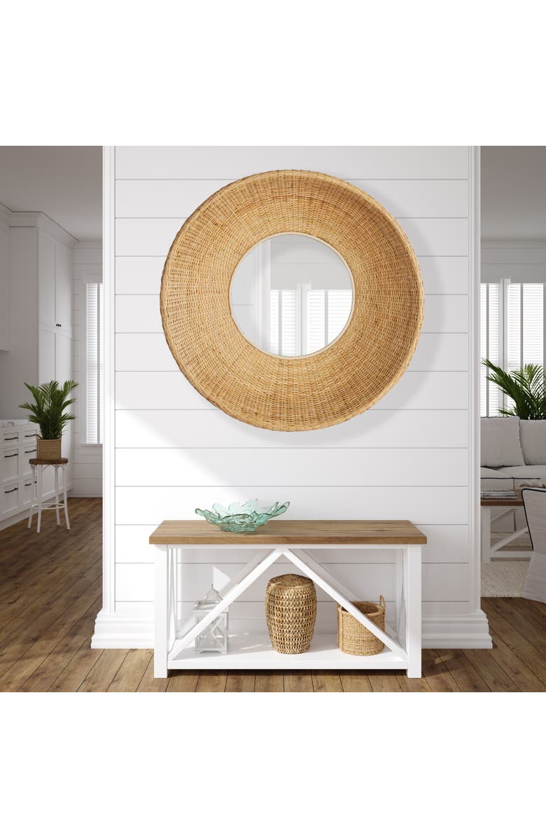 Napa Home 
Garden Shyla Natural Framed Round Decorative Wall Mirror, Alternate, color, 