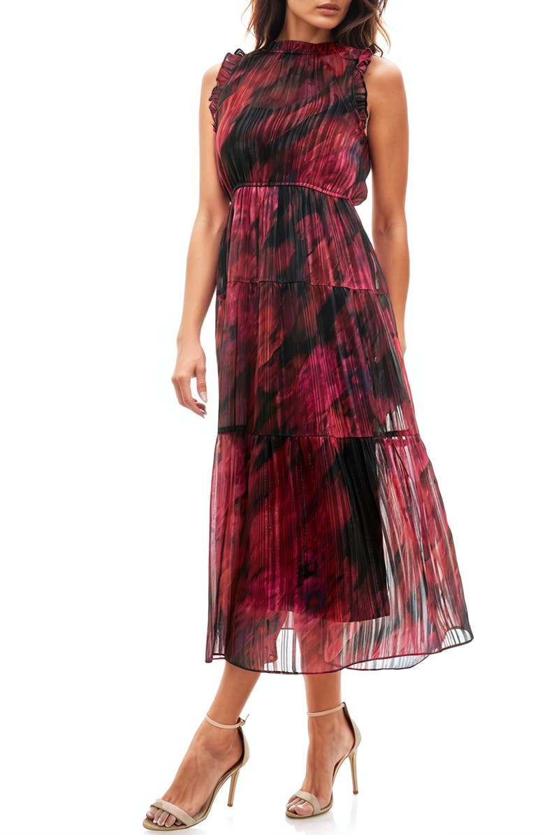 Socialite Chiffon Tiered Midi Dress, Alternate, color, 