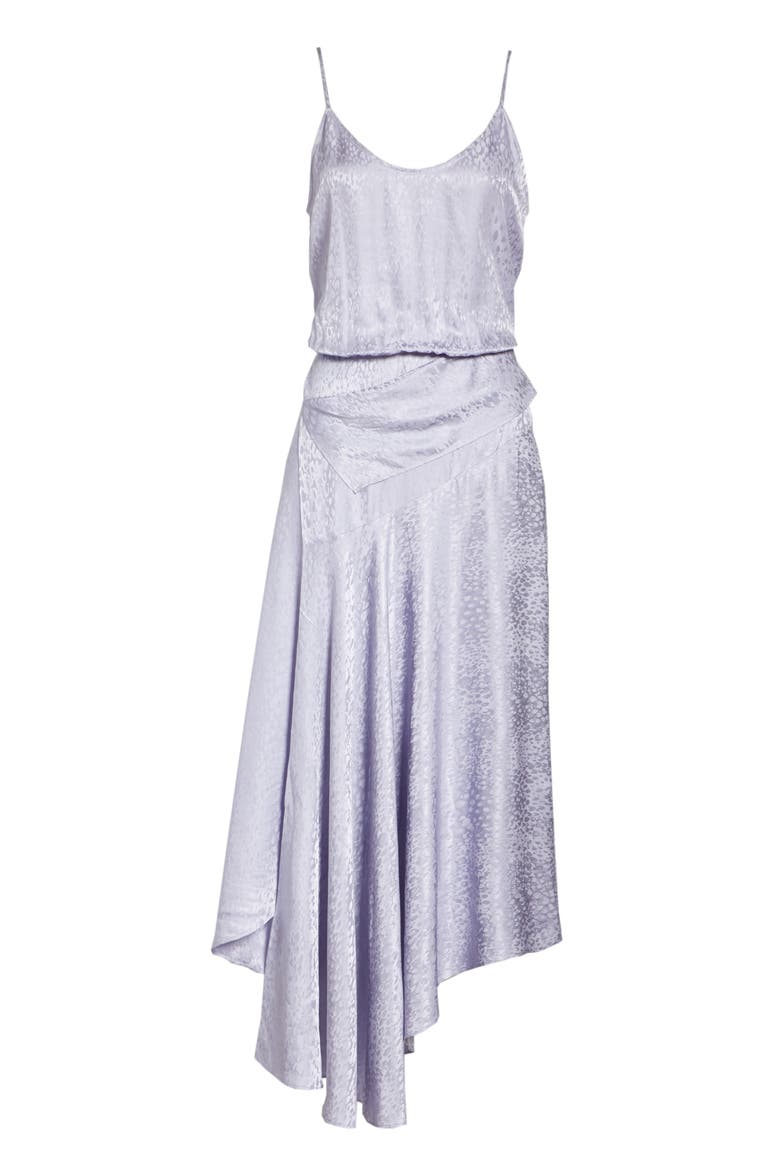 Willa Asymmetrical Silk Jacquard Dress, Alternate, color, LAVENDER