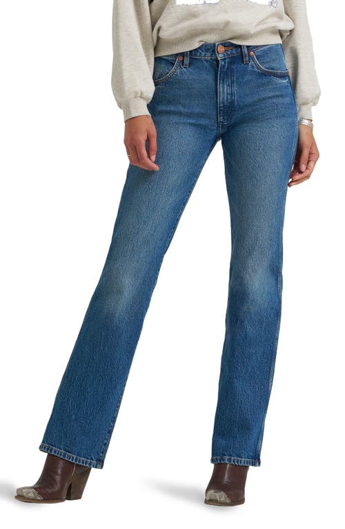Wrangler Wrancher Mid Rise Bootcut Jeans In Blue