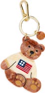 Solar Eclipse Hand Painted Americana Teddy Bear Key Chain Bag Charm