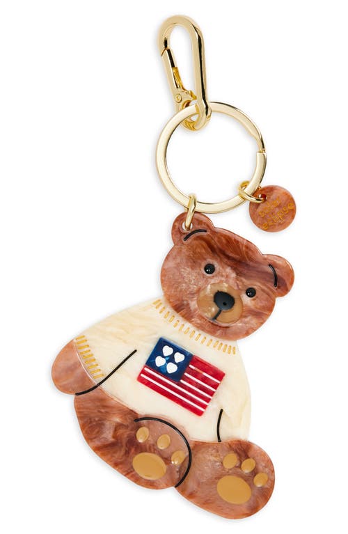 Solar Eclipse Hand Painted Americana Teddy Bear Key Chain Bag Charm in Brown  product