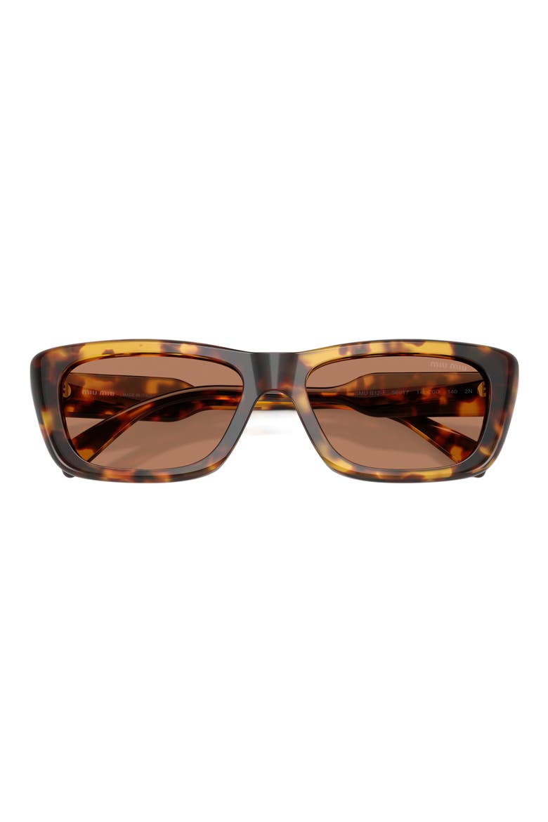 56mm Rectangular Sunglasses, Main, color, HONEY HAVANA / SOLID BROWN