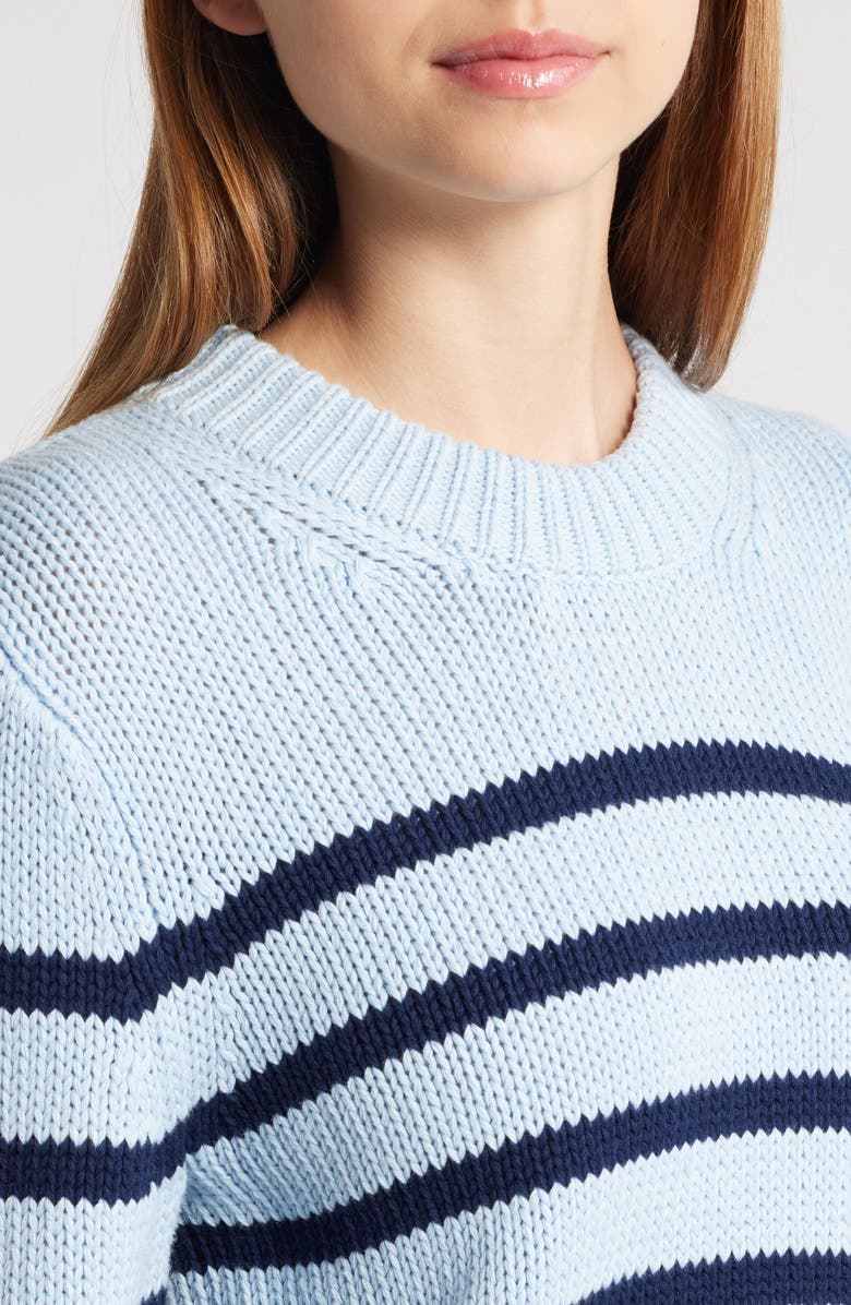 Rails Alise Stripe Cotton Crewneck Sweater, Alternate, color, Sky Navy Stripe