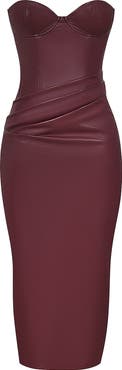 HOUSE OF CB Juliana Corset Faux Leather Gown