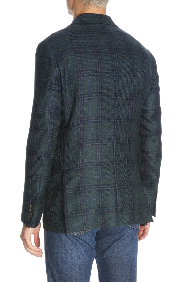Jack Victor Midland Plaid Wool & Silk Sport Coat, Alternate, color,