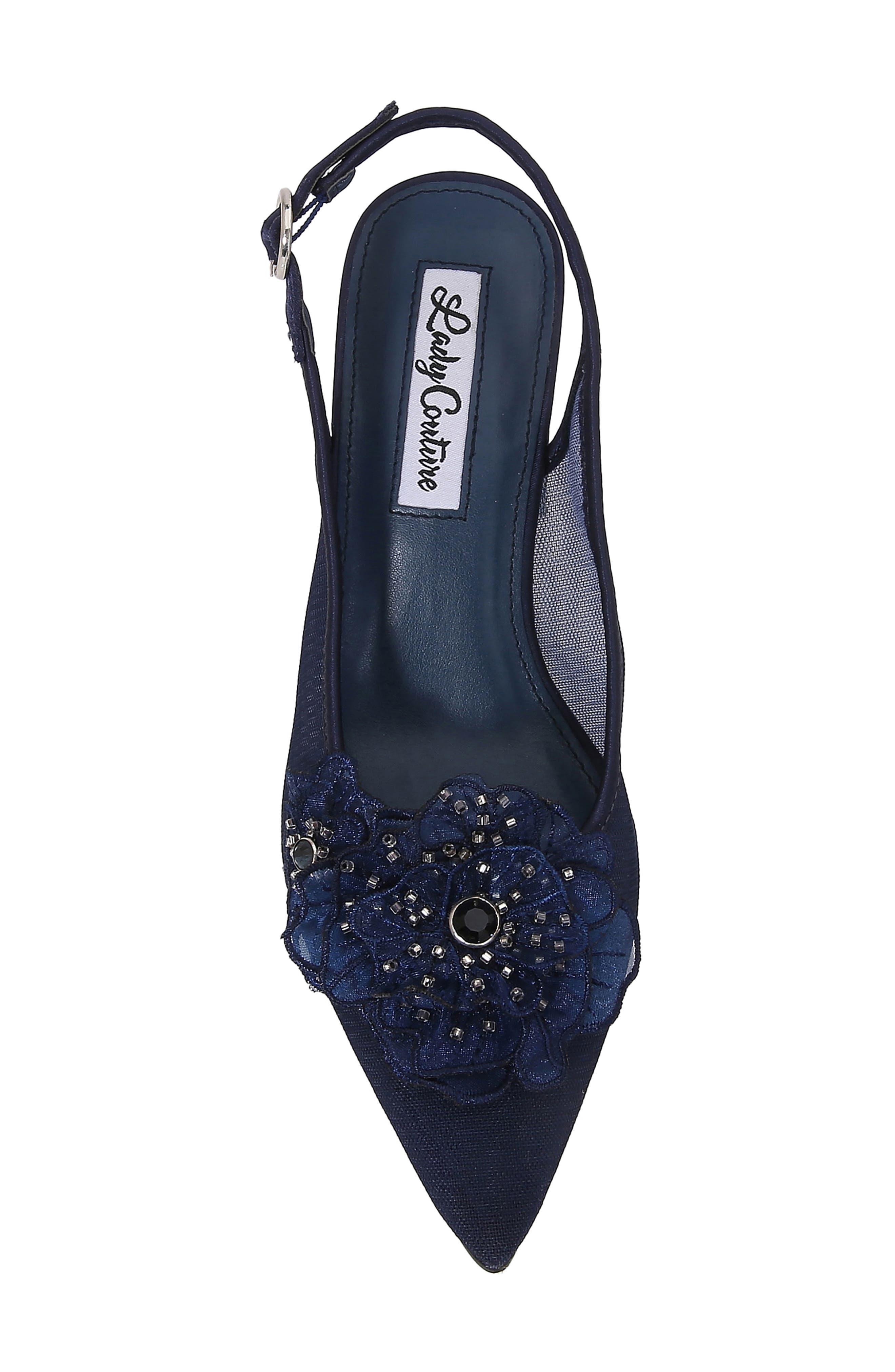 Ballroom Pointed Toe Slingback Pump, Alternate, color, NAVY