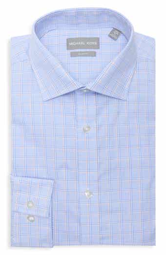 Michael Kors Check Slim Fit Cotton Dress Shirt