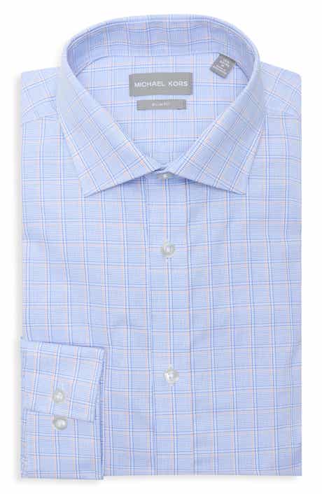 Michael Kors Check Slim Fit Cotton Dress Shirt