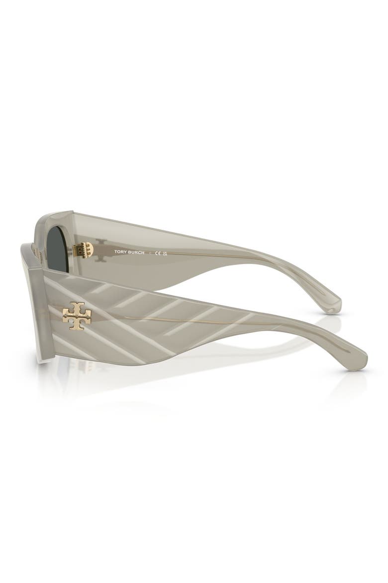 Kira 56mm Rectangular Sunglasses, Alternate, color, GREY GREEN
