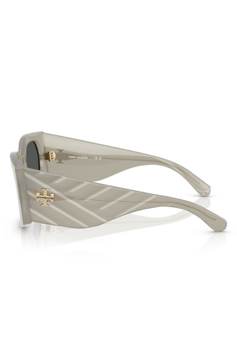 Tory Burch Kira 56mm Rectangular Sunglasses, Alternate, color, Grey Green