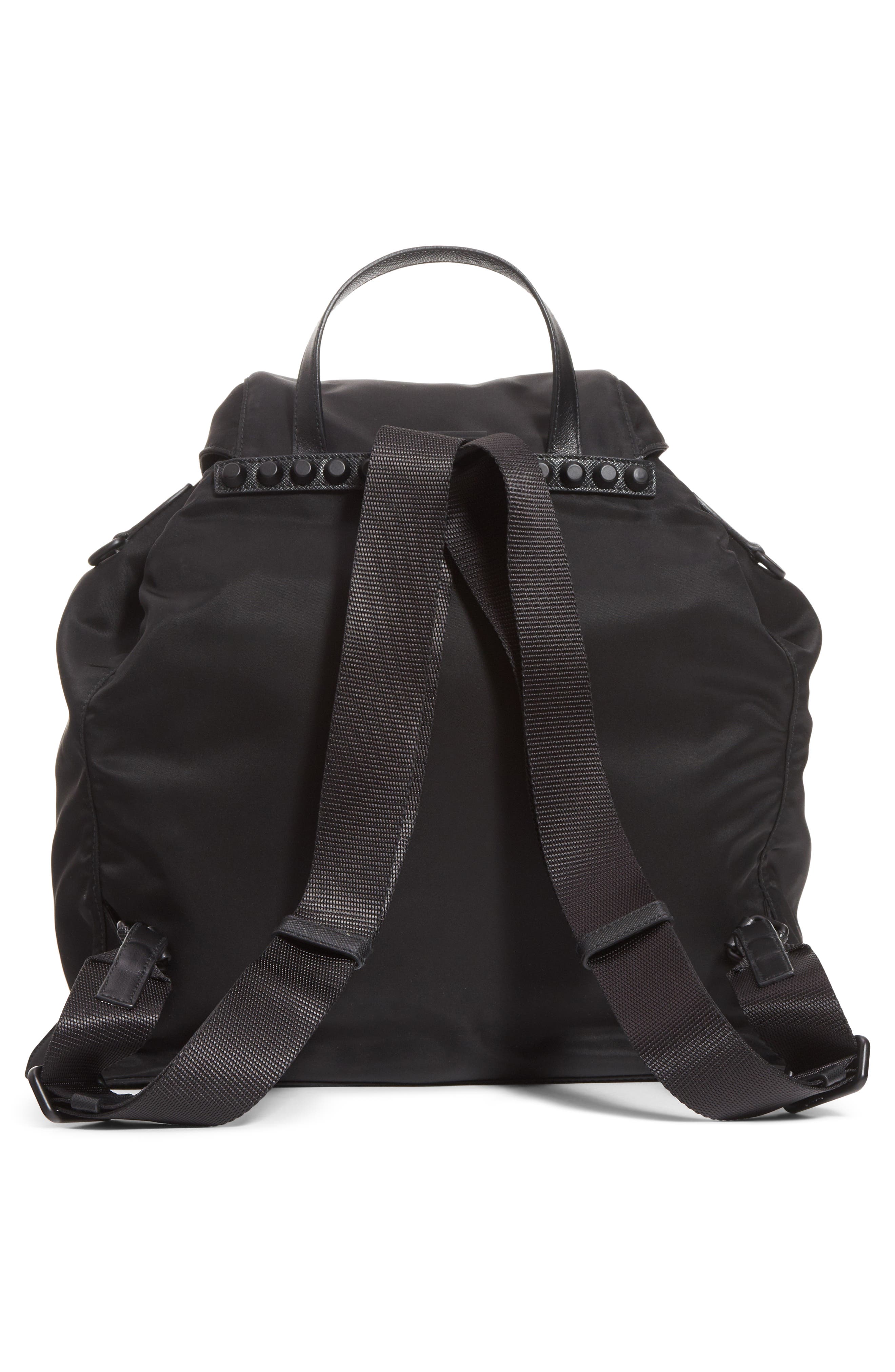 Studded Nylon Backpack, Alternate, color, NERO 1