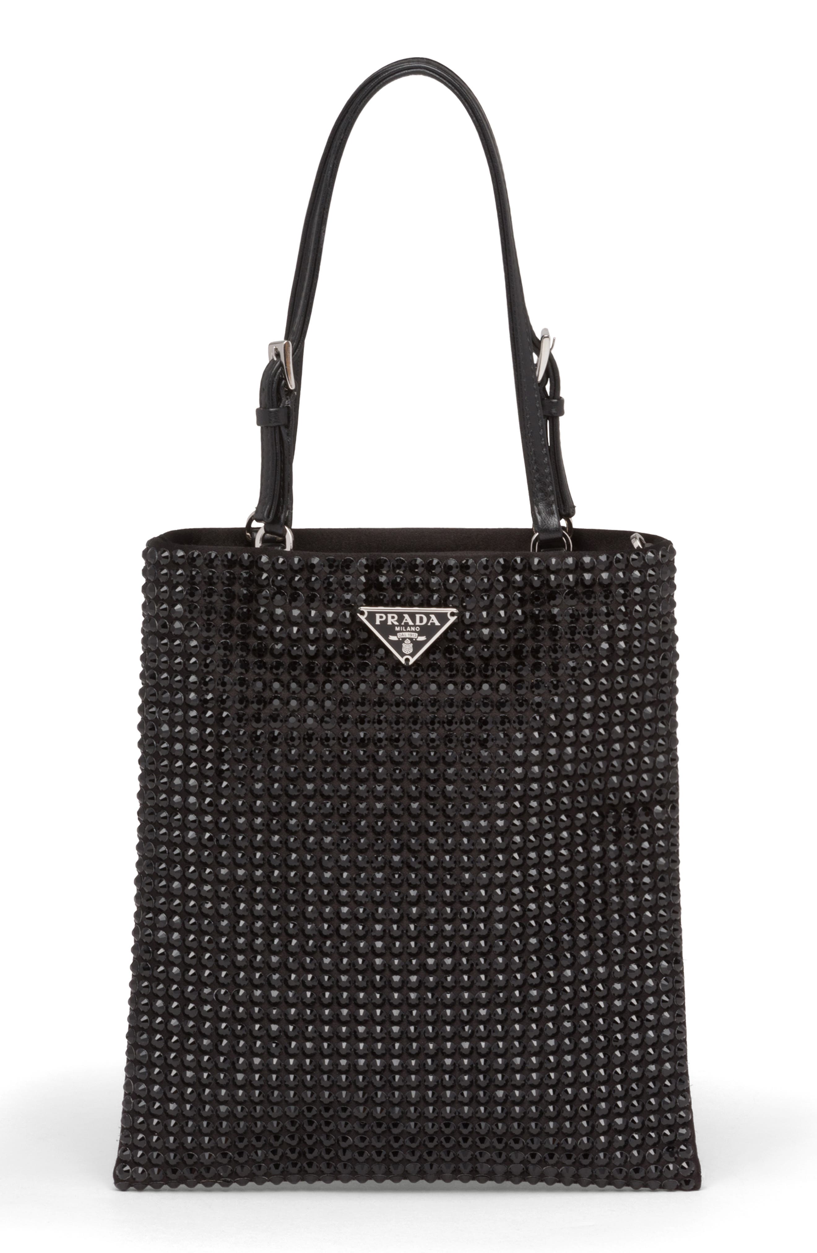 Prada Crystal Embellished Crossbody Bag, Main, color, 