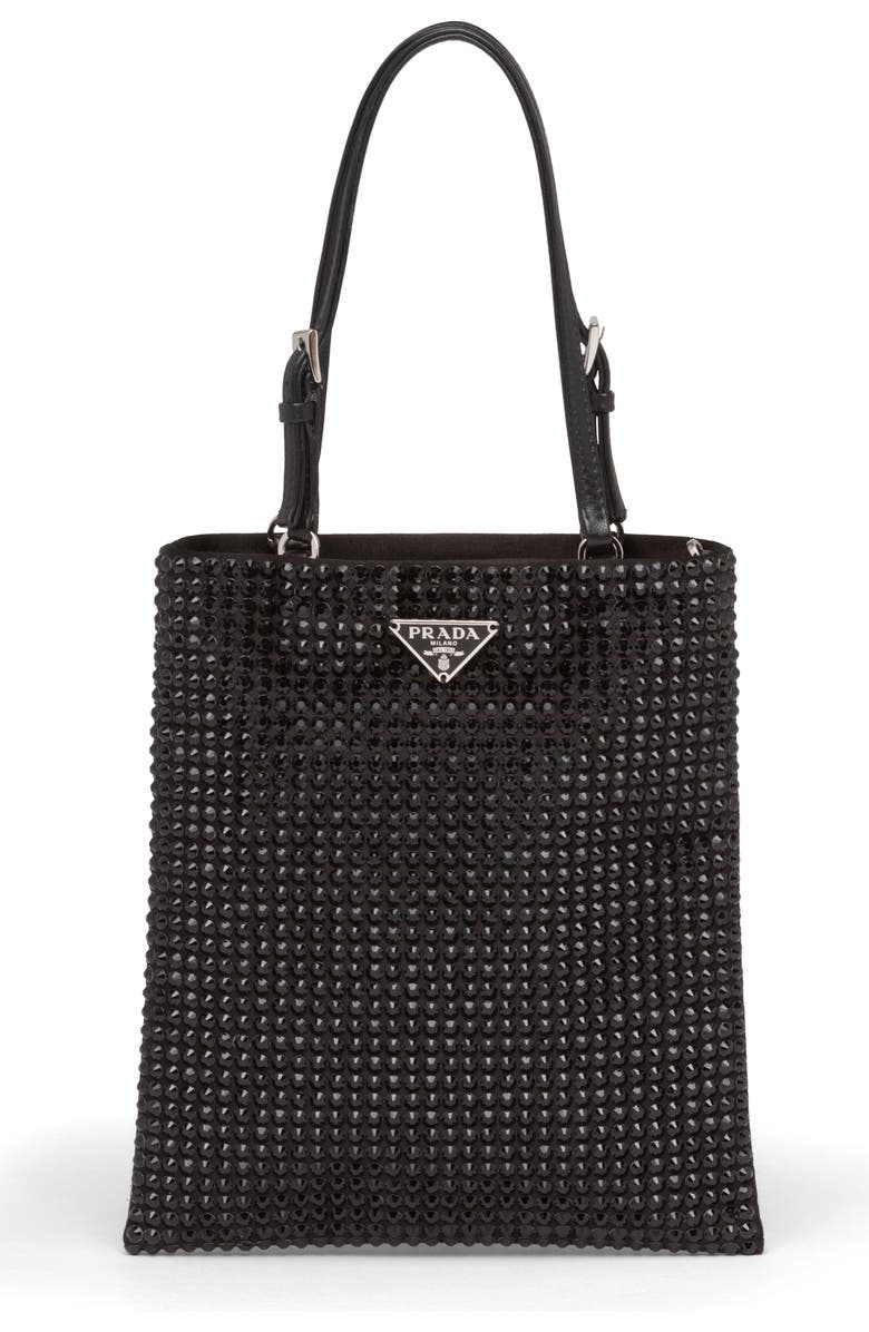 Prada Crystal Embellished Crossbody Bag, Main, color,