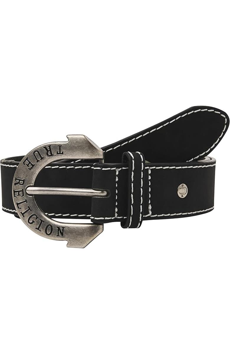 True Religion Belt with Horseshoe Buckle, Main, color, 