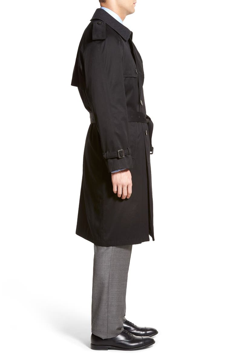 Barrington Classic Fit Cotton Blend Trench Coat, Alternate, color, BLACK