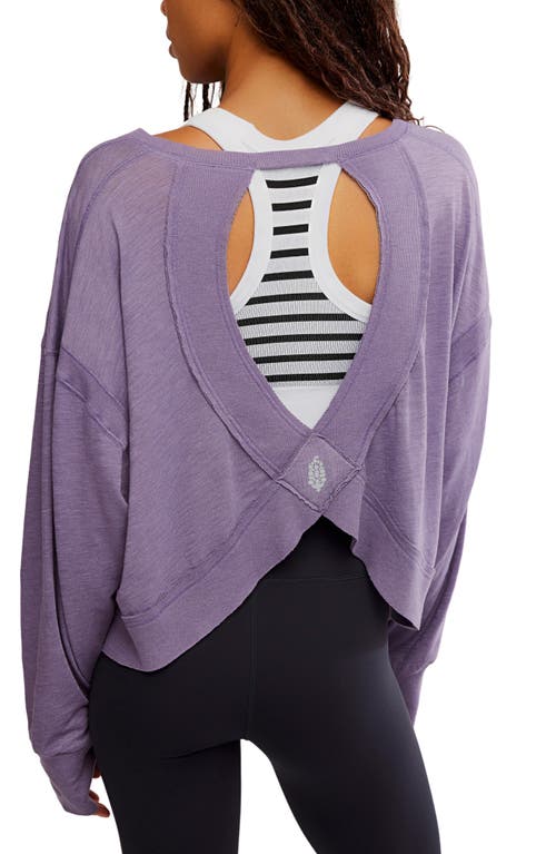 Free People Fp Movement My Time Layer Open Back Crop Top In Purple