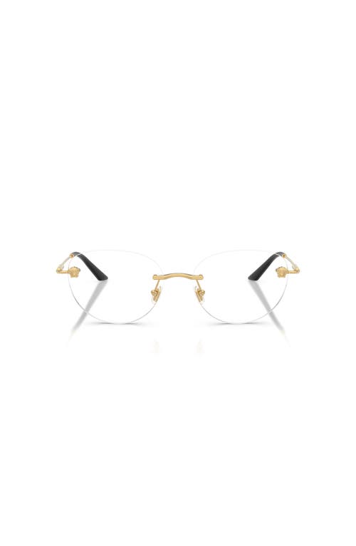 Versace 55mm Round Optical Glasses In Gold