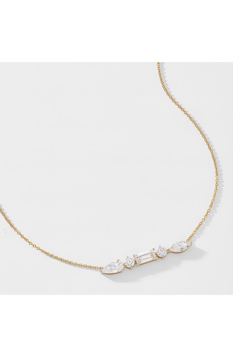 Nadri Cubic Zirconia Bar Pendant Necklace, Alternate, color,