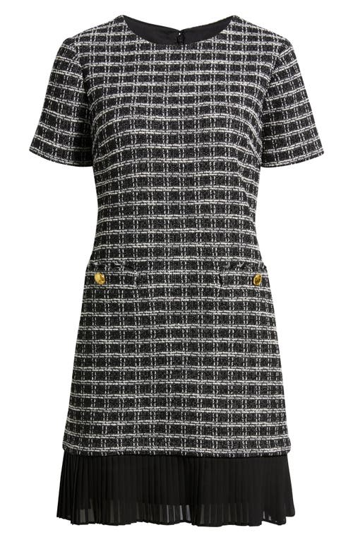 Julia Jordan Pleated Hem Bouclé Minidress In Burgundy