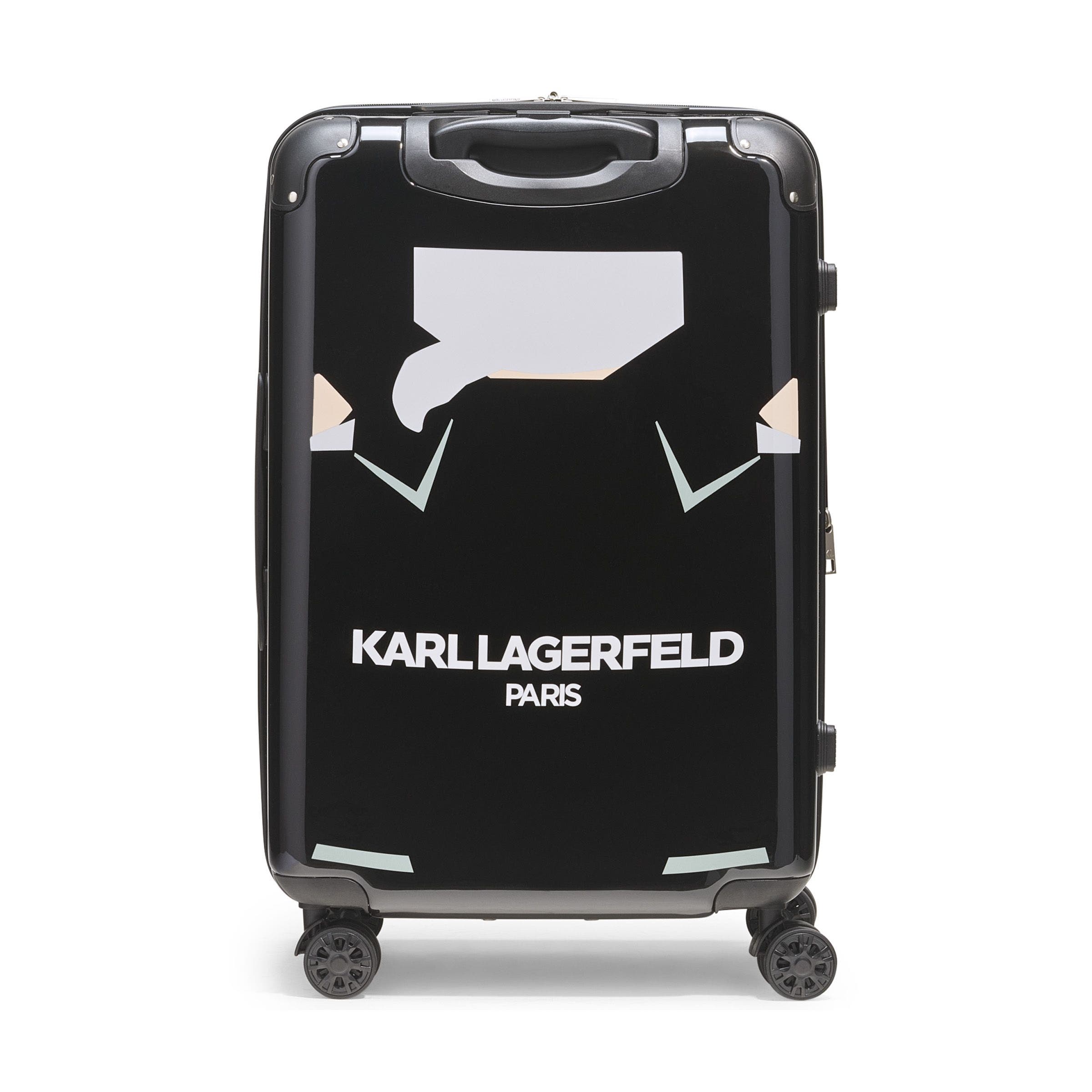 KARL LAGERFELD Karl in A Box Upright Suitcase, Alternate, color, Black