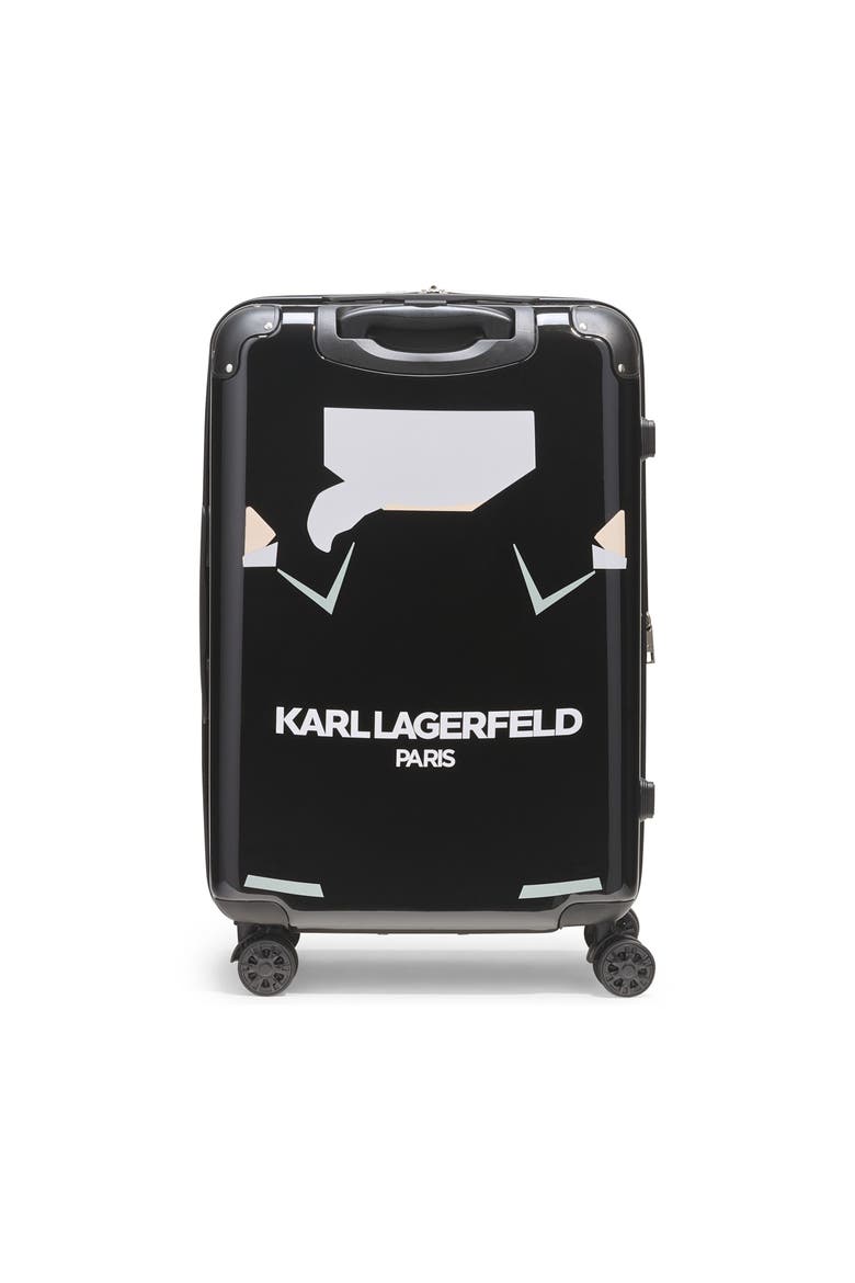Karl in A Box Upright Suitcase, Alternate, color, Black